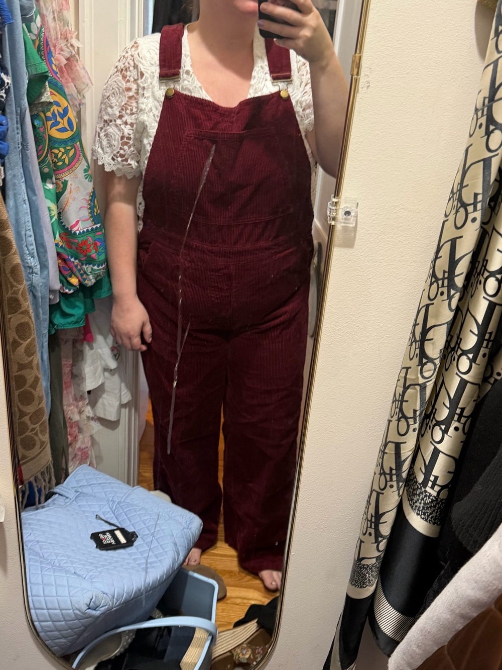 Pink Lily Burgundy Corduroy Overalls Jumpsuit